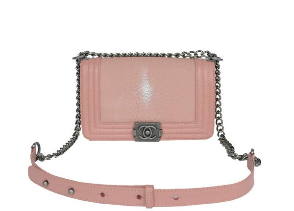7A Chanel A67064 Pink Grain Leather Le Boy Flap Shoulder Bag Online